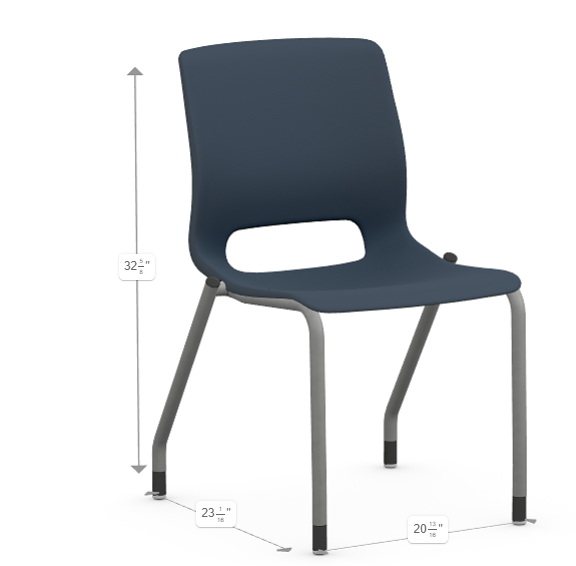 Motivate Stack Chair-Set of 2 Platinum Metallic