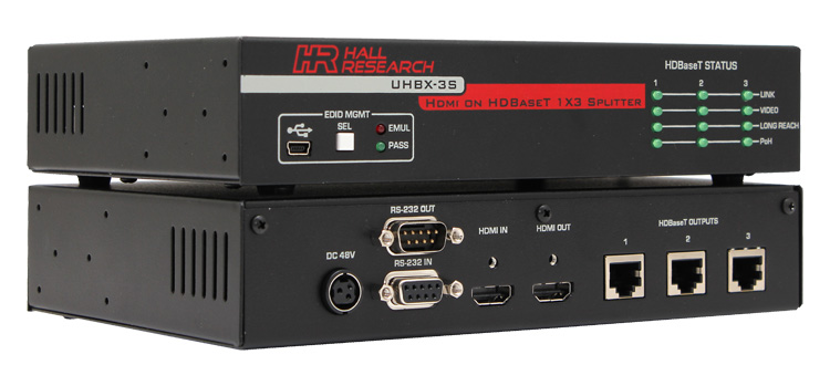 HDMI on HDBaseT 1x3 Splitter with 5v power supply and