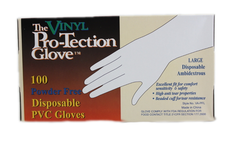 Jansan JS-8106 Gloves, Large Vinyl Powder Free Box/100