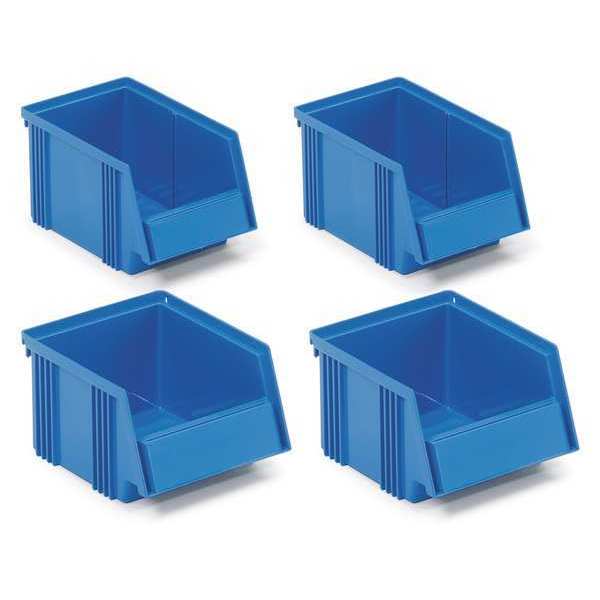 Treston 4 stacking bins, blue (2) 1525-6 (9.84x5.87x5.12)